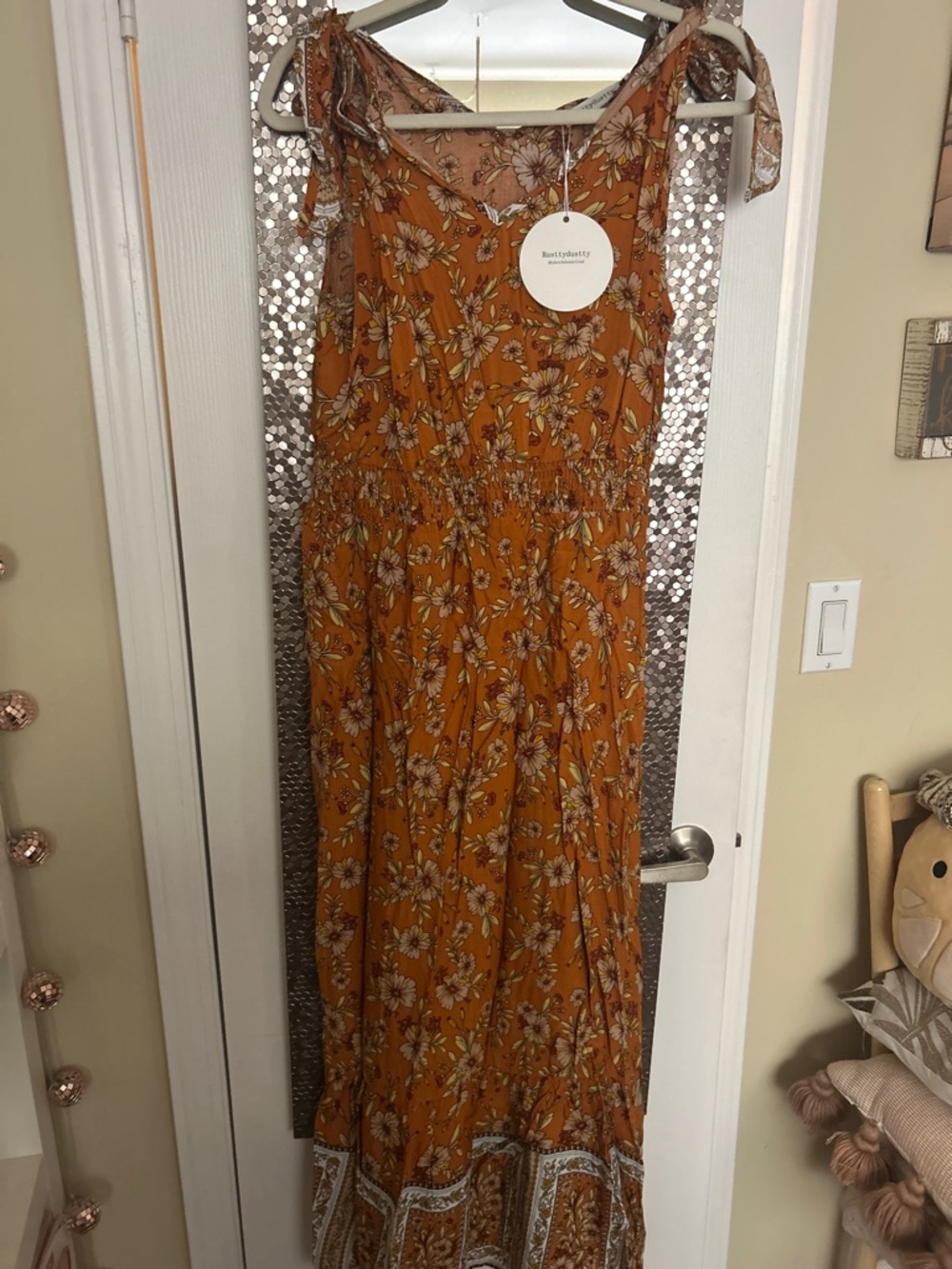 Tie-Shoulder Floral Boho Maxi Dress